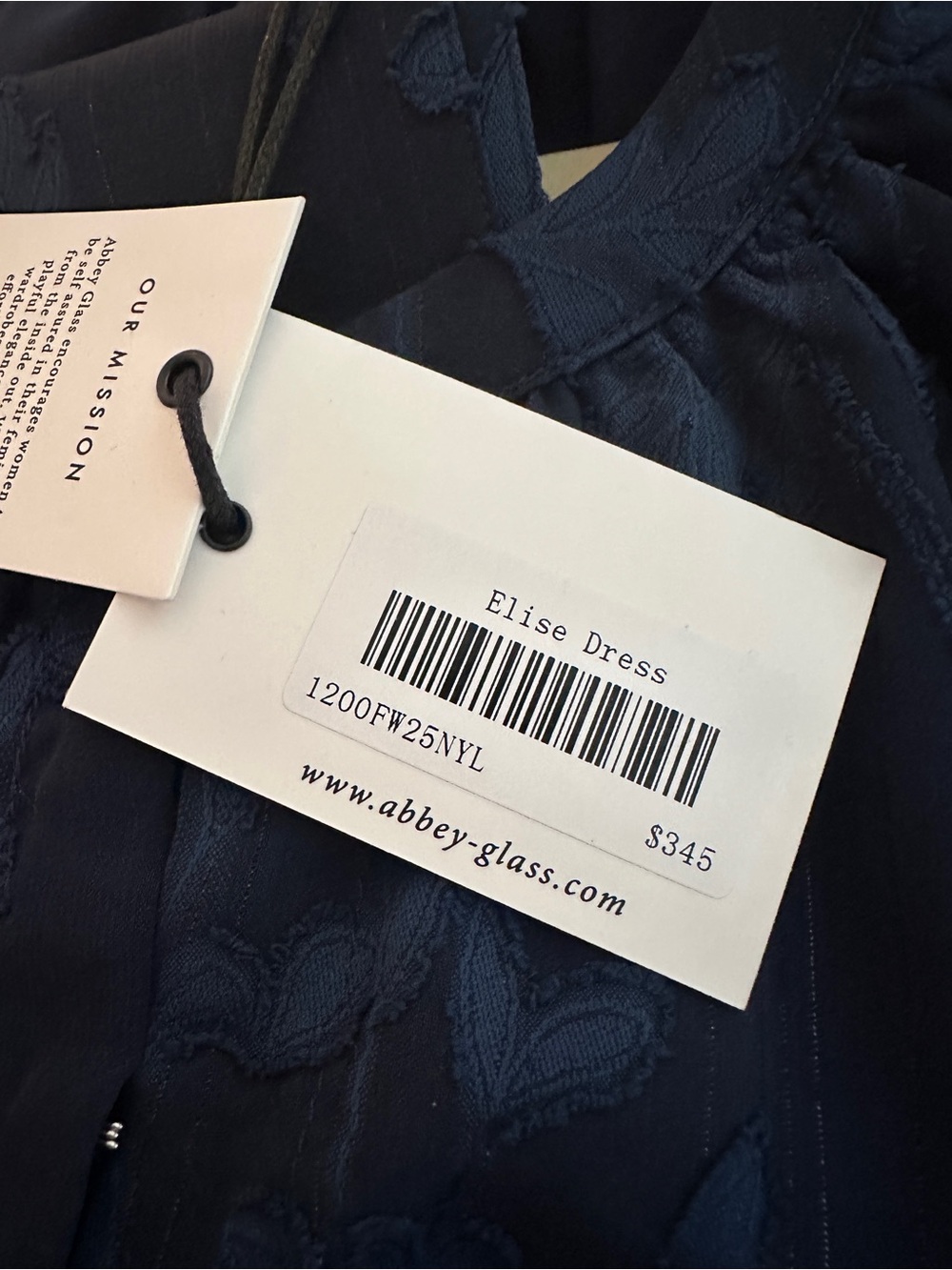Elise Dress Navy Burnout Chiffon - Picture 8 of 8